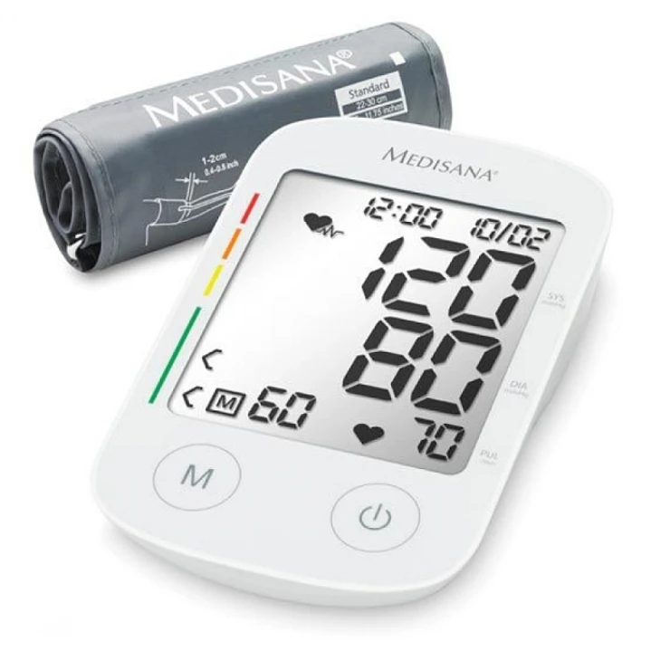 Medisana BU535 Tensiometro de Brazo Automatico - Medicion Oscilometrica Precisa con Deteccion de Arritmias - 120 Memorias para 2 Usuarios - Pantalla X 1