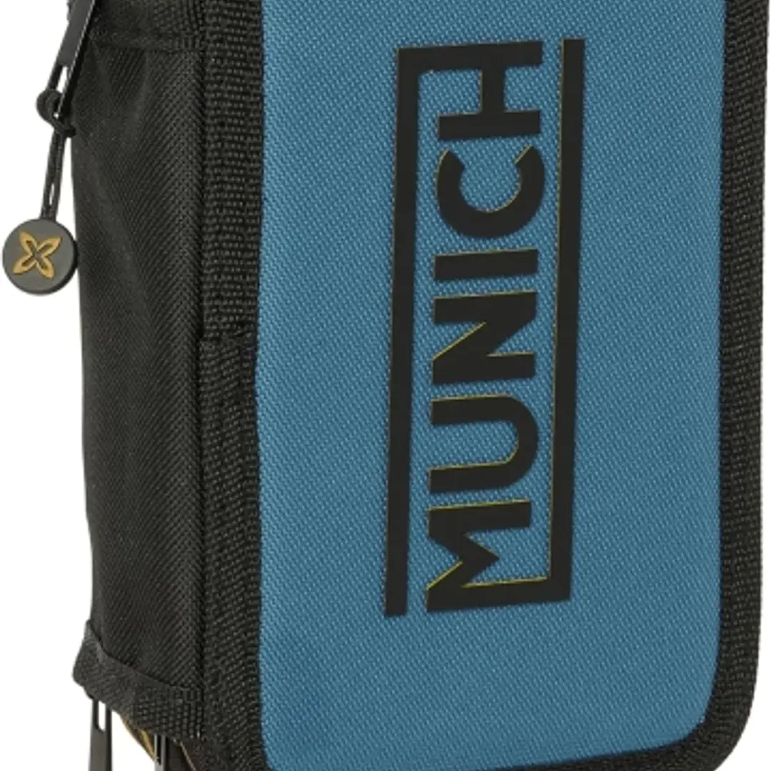 Safta Munich Plumier de 3 Pisos - 37 Piezas - Goma - Lapiz - 2 Boligrafos - Sacapuntas - 2 Reglas - 16 Colores - 14 Rotuladores - 12.5x19.5x5.5cm - Co 1