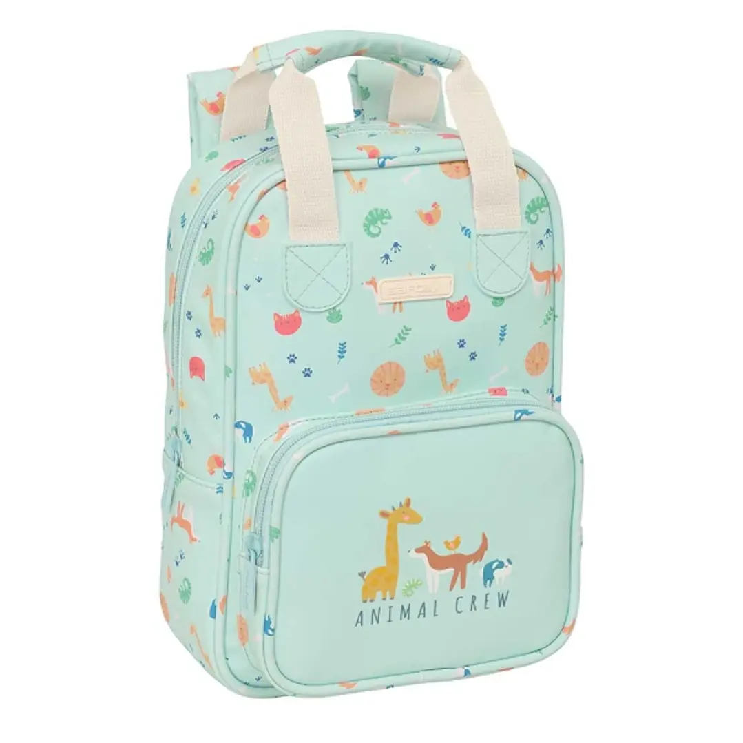 Safta Pandi Mochila Infantil - Bolsillo Frontal - Tarjeta ID - Hombreras Acolchadas - Asa Forrada - 4.5L - 200x80x280mm - Color Menta 1