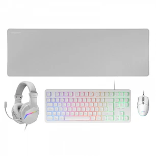 Mars Gaming MCP-RGB3 Combo Gaming 4en1 - Teclado TKL H-Mech FRGB - Raton RGB 3200 DPI - Auriculares HI-FI Cancelacion Ruido - Alfombrilla XXL Antidesl