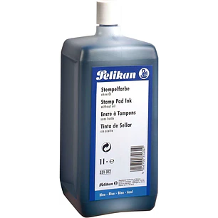 Pelikan Botella de Tinta para Tampones 1L - Sin Aceite - Secado Rapido - Resistente al Agua - Color Negro