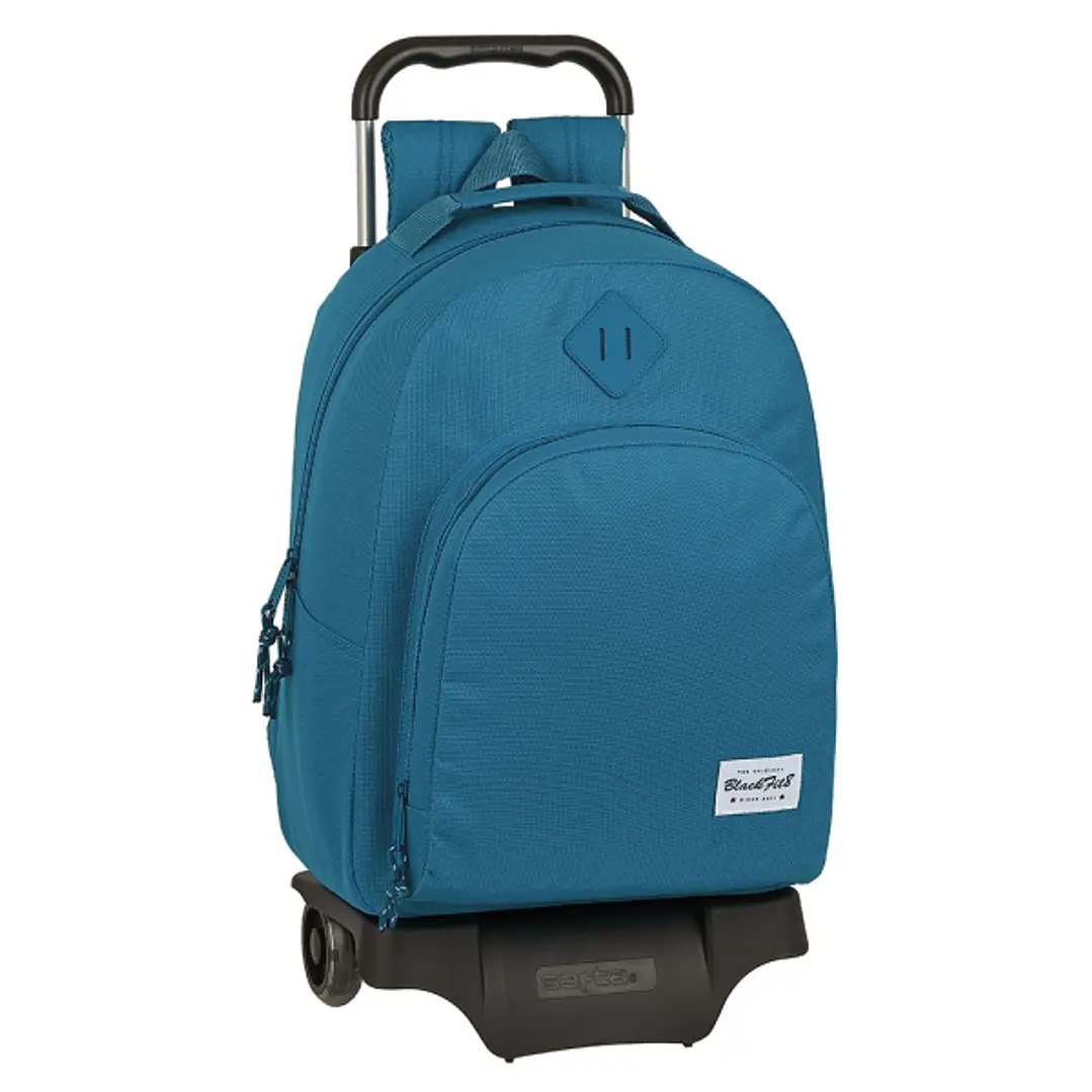 Safta Blackfit8 Egeo Mochila con Carro - Bolsillo Frontal - Tirador Doble - Hombreras Ergonomicas - Carro Resistente de Polipropileno - Ruedas de Goma 1