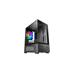 Mars Gaming MC-SE2 Caja Torre ATX - Ventilador de 120mm FRGB Integrado - Cristal Templado sin Marco - Doble Camara - 5 Ranuras de Expansion - 388x197x