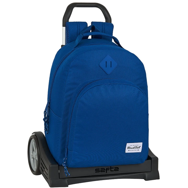 Safta Blackfit8 Oxford Mochila con Carro - Tirador Doble - Bolsillo Grande - Hombreras Acolchadas - Mochila Extraible - Carro Reforzado - Ruedas Antiv 1