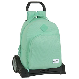 Safta Blackfit8 Mochila con Carro - Tirador Doble - Hombreras Ergonomicas - Mochila Extraible - Ruedas Antivibracion - 320x150x420mm - Color Turquesa
