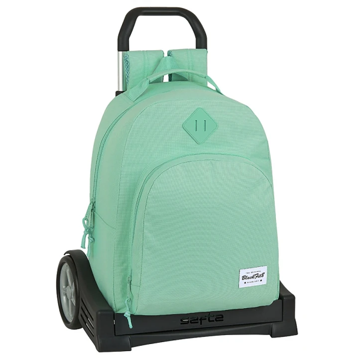 Safta Blackfit8 Mochila con Carro - Tirador Doble - Hombreras Ergonomicas - Mochila Extraible - Ruedas Antivibracion - 320x150x420mm - Color Turquesa 1