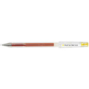 Pilot Boligrafo de Gel G-Tec C4 - Extra Fino - Recargable - Punta de Bola 0.4mm - Trazo 0.2mm - Color Amarillo
