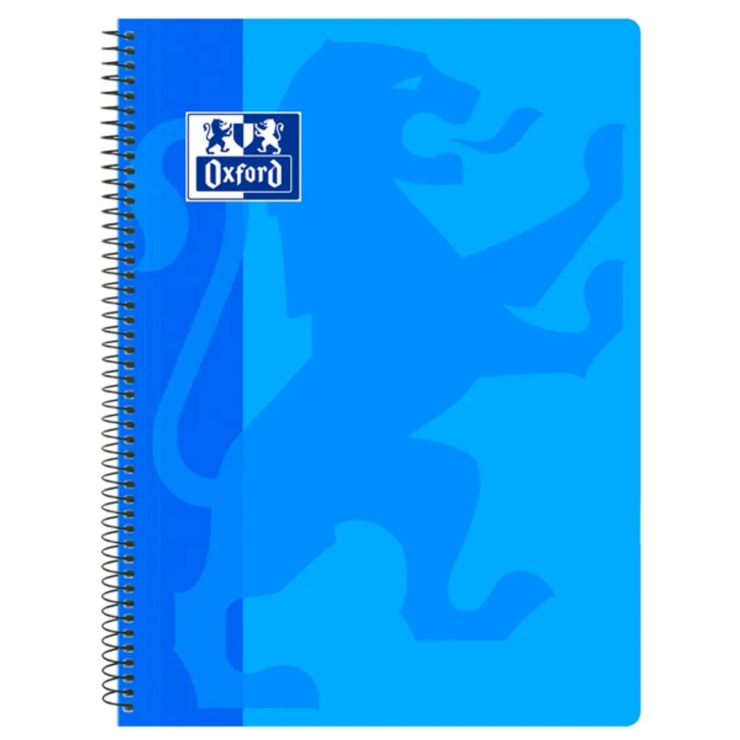 Oxford School Classic Cuaderno Espiral Tapa de Plastico Folio 4x4 - 80 Hojas - Color Turquesa 1
