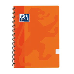 Oxford School Classic Cuaderno Espiral Tapa de Plastico Folio 4x4 - 80 Hojas - con Margen - Ideal para Estudiantes - Color Naranja