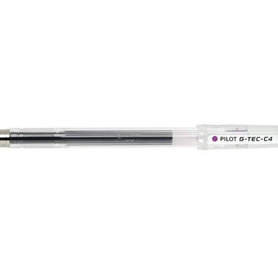 Pilot G-Tec C4 Boligrafo de Tinta Gel - Punta de Bola 0.4mm - Trazo 0.2mm - Extra Fino - Recargable - Color Violeta 1