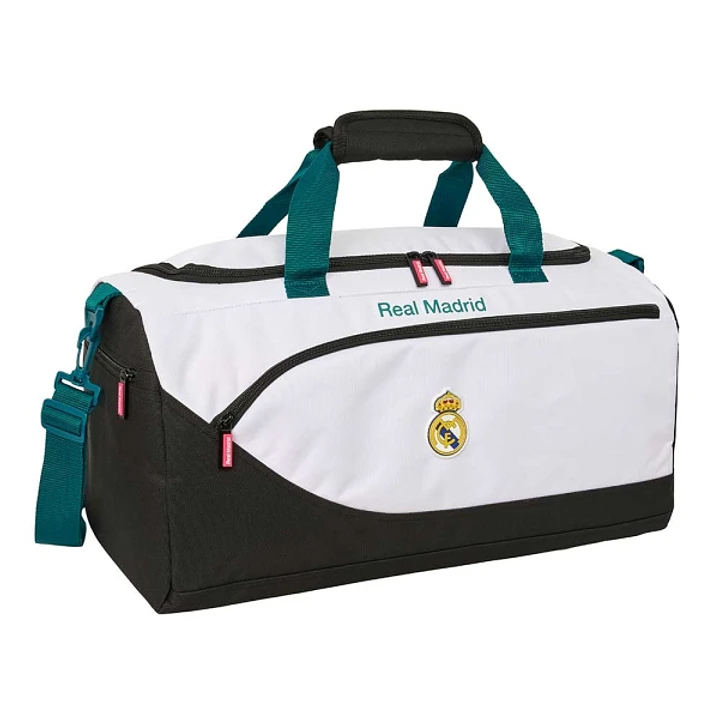 Safta Real Madrid Equipacion 26/27 Bolsa de Deporte - Bandolera Ajustable - Bolsillos Laterales y Frontal - Fondo Semirigido - Cremallera con Doble Ti 1