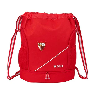 Safta Sevilla FC Saco Mochila - Cremallera Bidireccional - Portabotellas - Hombreras de Cinta Ajustables - Compartimento Inferior - 35x40x1cm - Color 