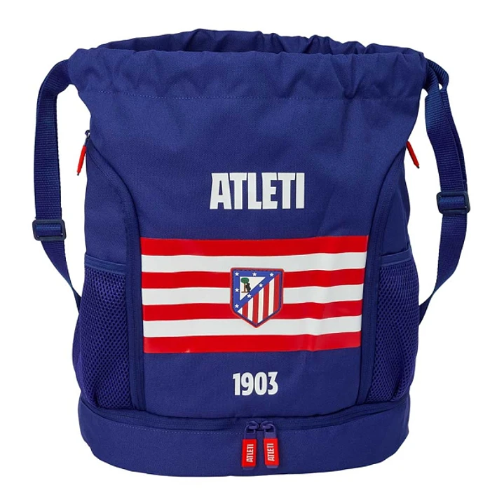 Safta Atletico de Madrid Saco Mochila - Cremallera Bidireccional - Portabotellas - Hombreras de Cinta Ajustables - Compartimento Inferior - 35x40x1cm  1