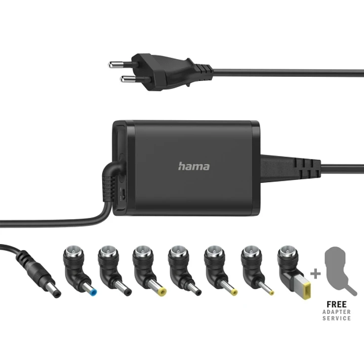 Hama Essential Fuente de Alimentacion Universal para Portatil - Potencia 45W - Voltaje 15-19V - Cable de Entrada 1.2m - Cable de Salida 1.15m - Color  1
