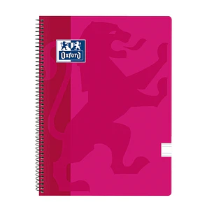 Oxford School Classic Cuaderno Espiral Tapa de Plastico Folio - Pauta 3.5 con Margen - 80 Hojas - Color Fucsia