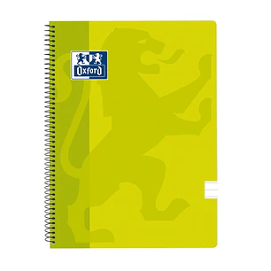 Oxford School Classic Cuaderno Espiral Tapa de Plastico Folio - 80 Hojas - 1 Linea con Margen - Ideal para Estudiantes - Color Lima