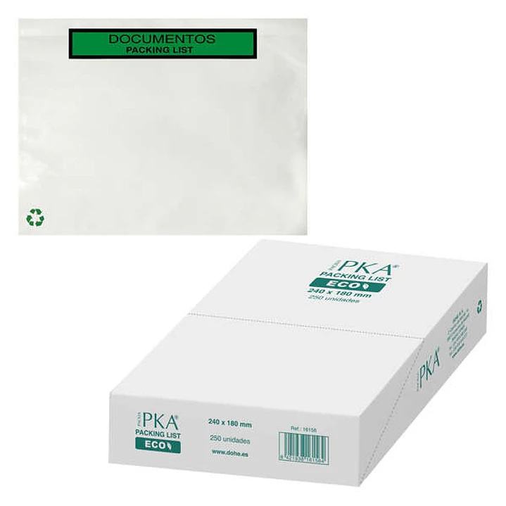 Dohe ECO Caja de 250 Sobres Autoadhesivos para Envio de Documentos 240x180mm - Packing List Especial Envios 1