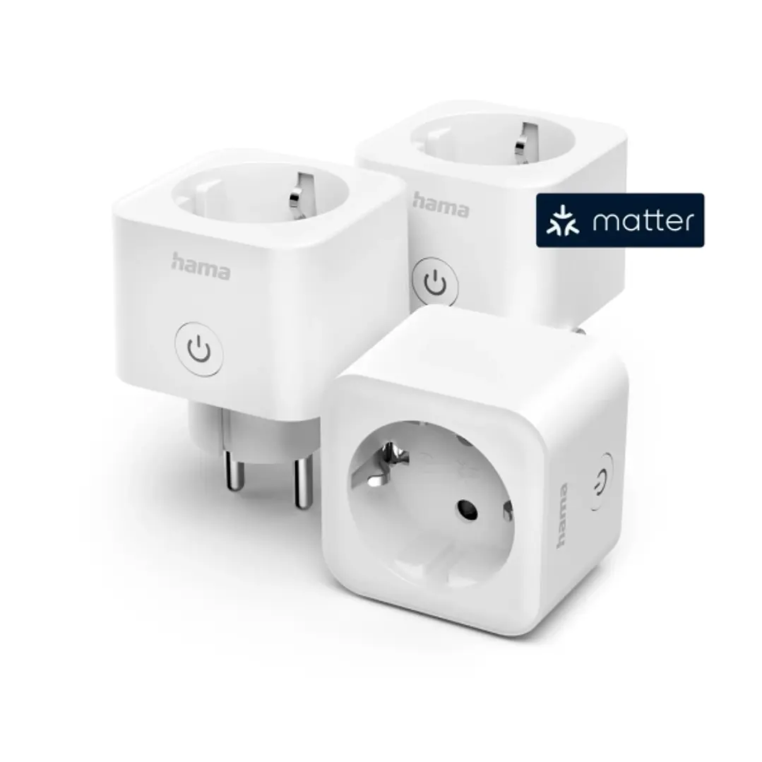 Hama Pack de 3 Enchufes WLAN Inteligentes - Potencias hasta 3680W - WiFi - Temporizador - IP20 - Compatible con Asistente de Voz - Control con App - C 1