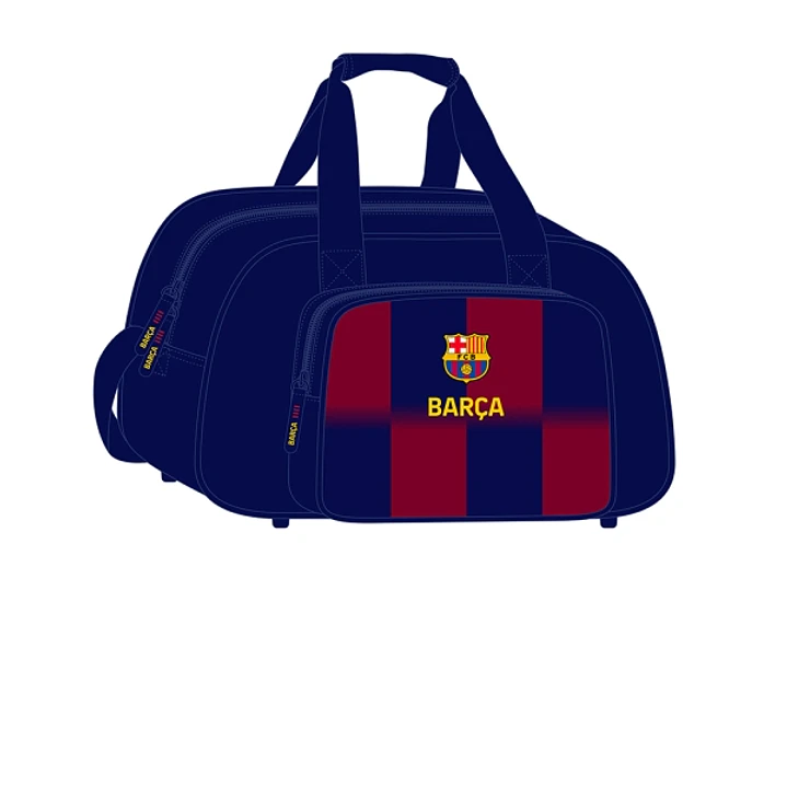 Safta F.C. Barcelona Bolsa Deporte - Bandolera Ajustable - Asa de Mano - Fondo Semirigido Extraible - 40x24x23cm - Tacos Protectores - Color Rojo y Az 1