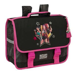 Safta K-Pop Demon Hunters Energy Mochila Cartera Escolar - Solapa - Bolsillo con Cremallera - Espalda Acolchada - Hombreras Ajustables - Asa de Mano -