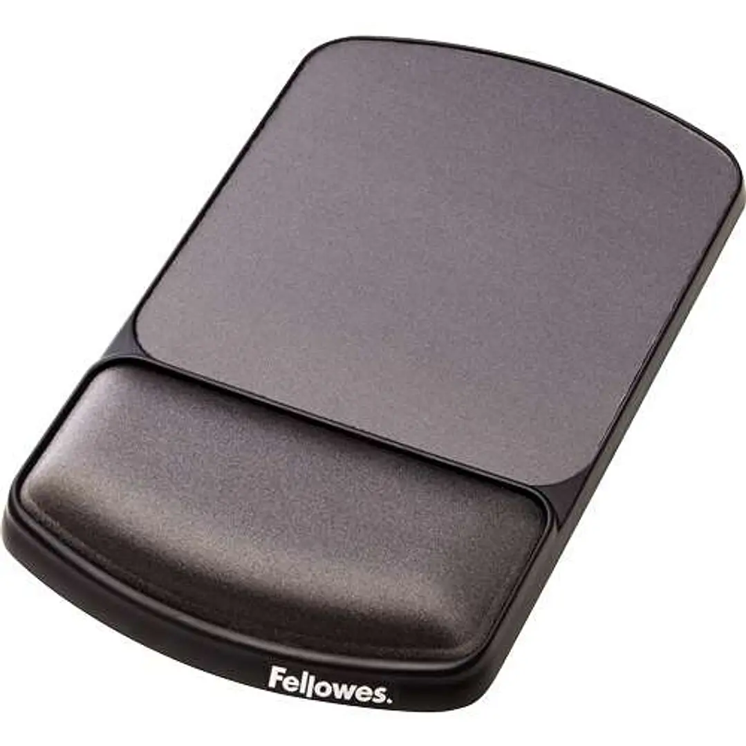 Fellowes Alfombrilla Premiun  con Reposamuñecas Ajustable Gel - Angulo y Altura Ajustable - Superficie de Poliester - Color Negro 1