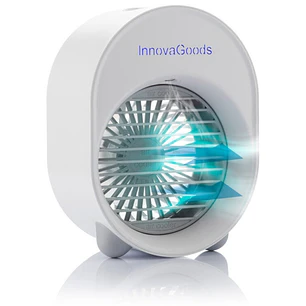 Innovagoods Koolizer Climatizador Humidificador por Ultrasonidos - 4.5W - Silencioso 45dB - 3 Velocidades - Deposito de 200ml - Cable 100cm - Luz LED 