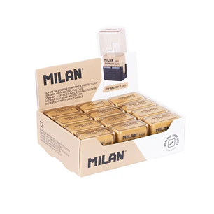 Milan Master Gum Expositor con 12 Gomas para Bellas Artes - Funda Rigida - Miga de Pan - Caucho Sintetico - Color Marron