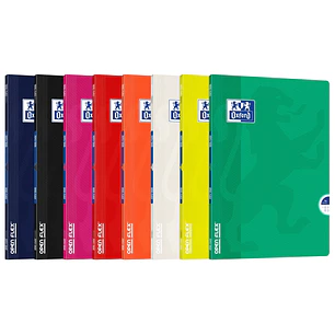 Oxford Libreta Grapada - Formato A4 - 48 Hojas - Cuadricula 5x5mm - Tapa de Plastico - Colores Surtidos