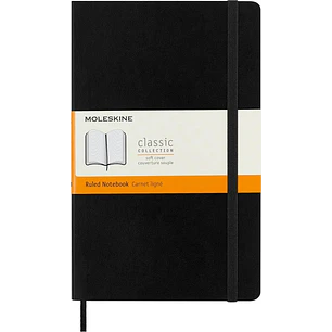 Moleskine Classic Libreta de Tapa Blanda - Papel Marfil Rayado - 70g/m2 - Apertura 180º - Esquinas Redondeadas - Marcapaginas - Bolsillo Interior Exte