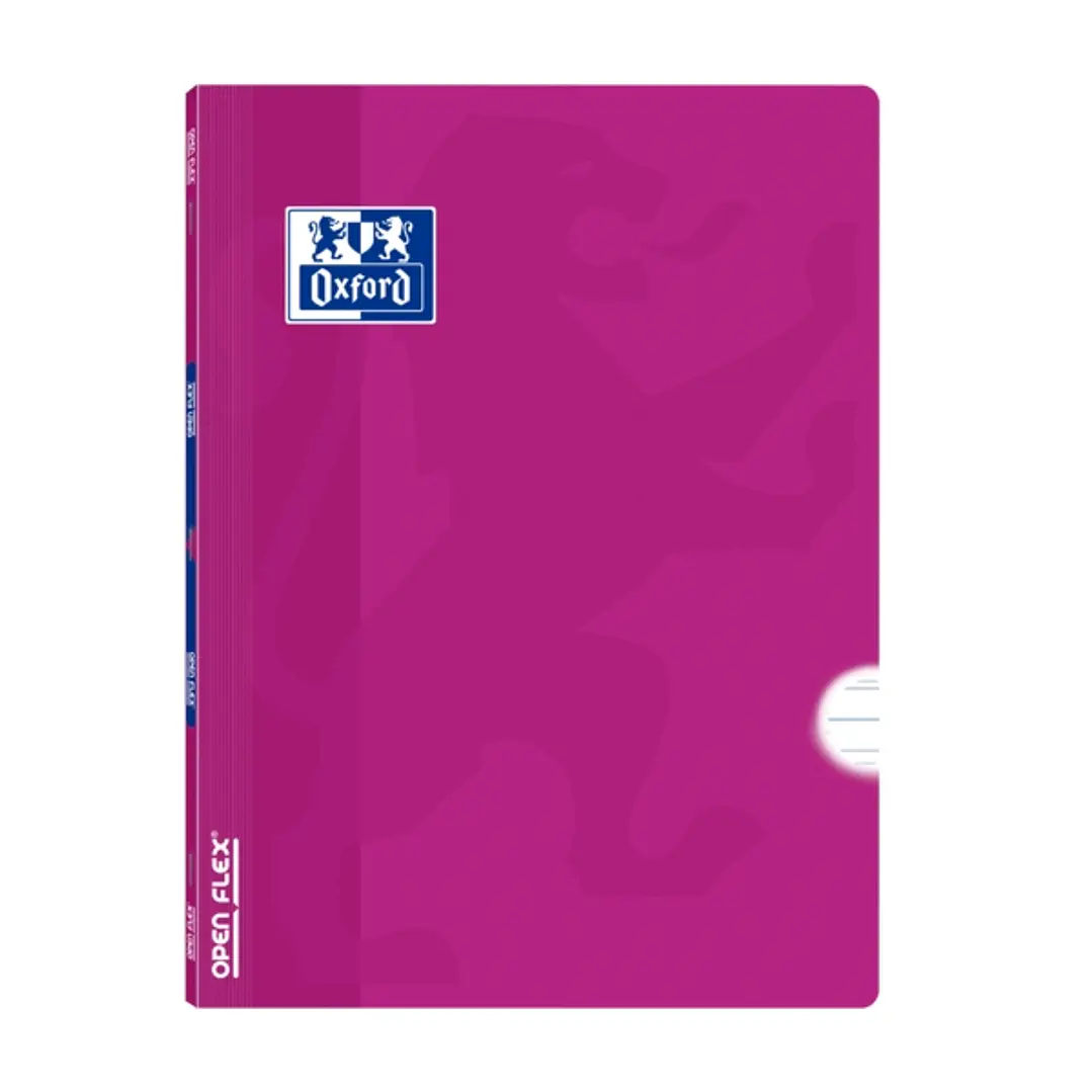 Oxford School Classic Openflex A4 - Tapa de Plastico Resistente - Libreta Grapada con Pauta 3.5 y Margen - 48 Hojas - Color Lila 1