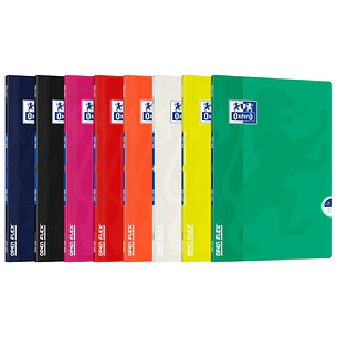 Oxford School Classic Openflex Libreta Grapada A4 48 Hojas Cuadricula 4x4 con Margen - Tapa de Plastico Translucido - Ideal para Estudiantes - Colores