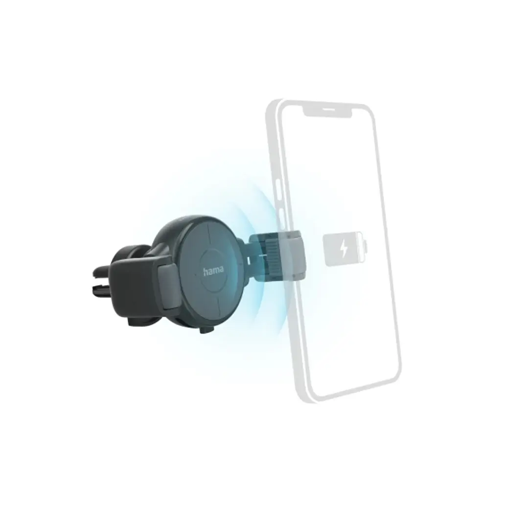 Hama FC10 Flex-Set Soporte con Cargador para Coche - Potencia 10W - USB-C - Carga Rapida - Antideslizante - Color Gris 1