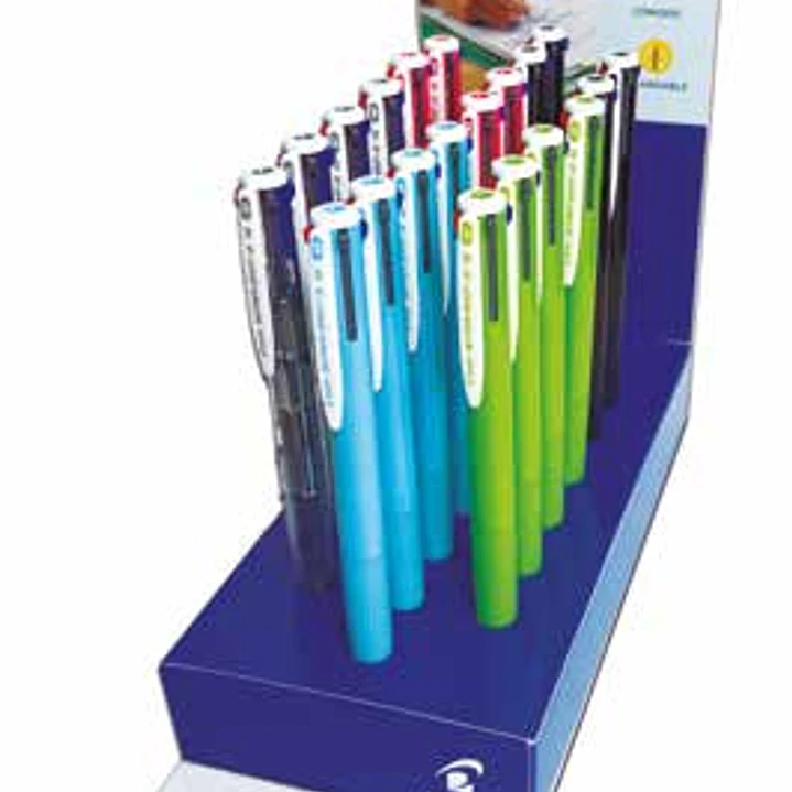 Pilot SuperGrip G 4 Colores Expositor con 20 Boligrafos de Bola Retractiles - Tinta con Base de Aceite - Cuerpo de Colores Surtidos 1