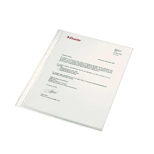 Esselte Pack de 100 Fundas Multitaladro Portadocumentos PP - Formato A4 - Calidad Luxe Cristal Liso Extra - 11 Taladros - Transparente