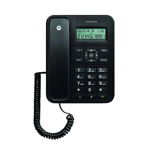 Motorola CT202 Telefono Fijo - Manos Libres - Identificador de Llamadas - Color Negro