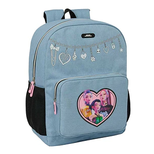 Safta K-Pop Demon Hunters Huntr/X Mochila - Adaptable a Carro - Bolsillo Frontal - Hombreras y Espalda Acolchada - Cremallera con Doble Tirador - Asa 