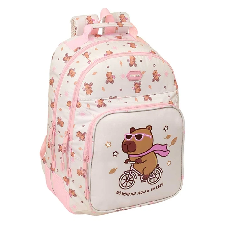 Safta Capibara Mochila - Adaptable a Carro - Bolsillo Frontal - Portabotellas - Cremallera con Doble Tirador - Asa de Mano - Hombreras y Espalda Acolc 1