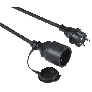 Hama Outdoor  Cable de Alimentacion Alargador para Exteriores - Potencia Maxima 3680W - Longitud 10m - Seccion 1.5mm2 - Schuko CEE7 - Tapa Protectora 