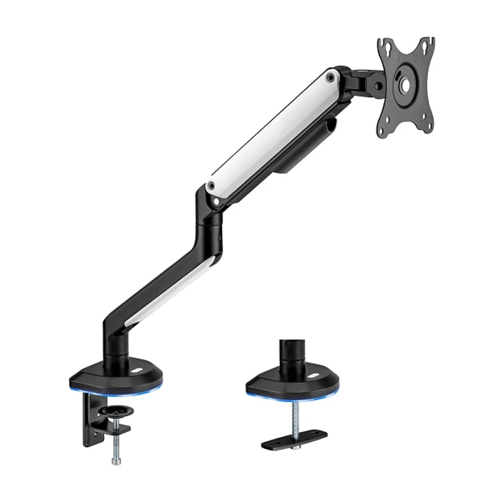Aisens Soporte de Mesa RGB Gaming Contrapeso Giratorio e Inclinable para Monitor/TV 9Kg (3 Pivotes - 1 Brazo) de 17-32