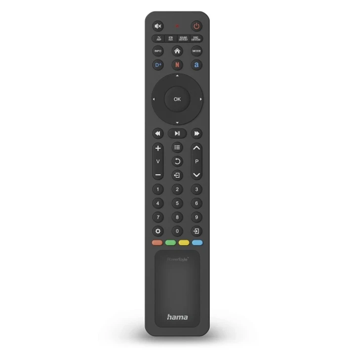 Hama Mando a Distancia para TV - Universal - Panel Solar de Carga - Alcance 10m - 43 Botones - Acceso Directo a Streaming - Permite 8 Dispositivos Sim 1