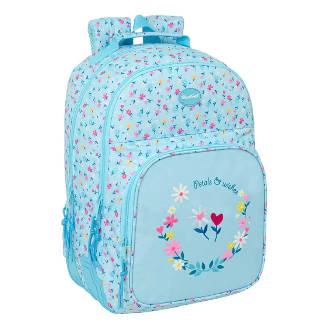 Safta Blackfit8 Petalos Mochila - Adaptable a Carro - Bolsillo Frontal - Portabotellas - Cremallera con Doble Tirador - Asa de Mano - Hombreras y Espa 1