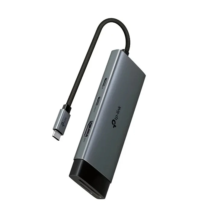 TP-Link UH7020C Hub 7 en 1 - Power Delivery 100W - HDMI 4K - 2xUSB-C - 2xUSB-A - SD - MicroSD - Cable USB-C de 18cm - Aluminio - Plug and Play - Color 1