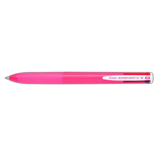 Pilot Boligrafo de Bola Retractil Super Grip G4 - 4 Colores - Punta 1.0mm - Trazo 0.27mm - Cuerpo Rosa
