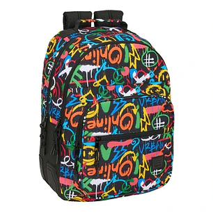Safta Mochila con 2 Compartimentos - Cantoneras Antirozaduras - Adaptable a Carro - Bolsillo Frontal - Portabotellas - Tirador Doble - Hombreras Acolc