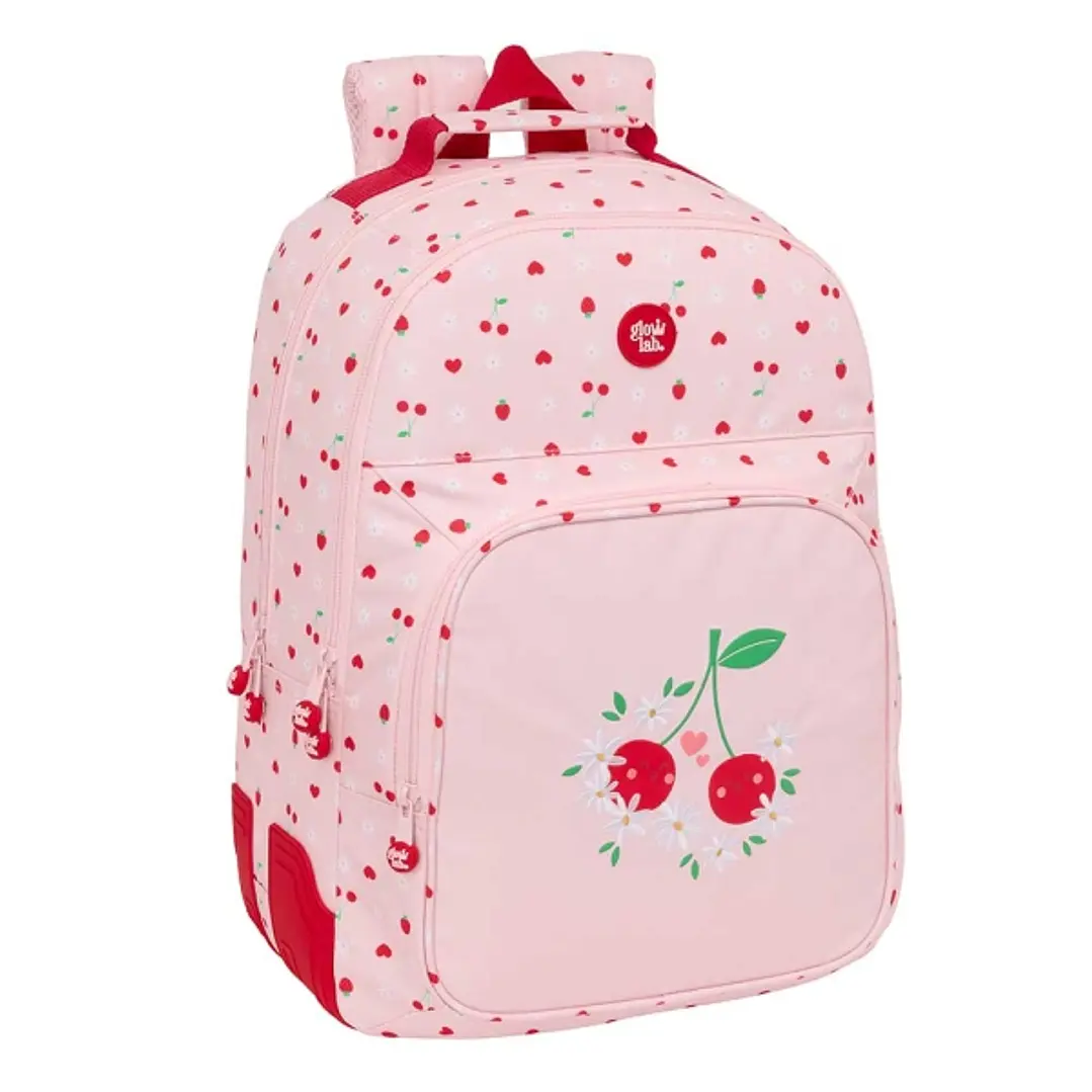 Safta Glowlab Frutitas Mochila con 2 Compartimentos - Antirozaduras - Adaptable a Carro - Bolsillo Frontal - Portabotellas - Tirador Doble - Hombreras 1