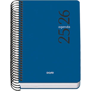 Dohe Esencial Agenda Escolar 25/26 Espiral A6 - Dia Pagina - Papel 70g/m2 - Cubierta en Polipropileno - Color Azul