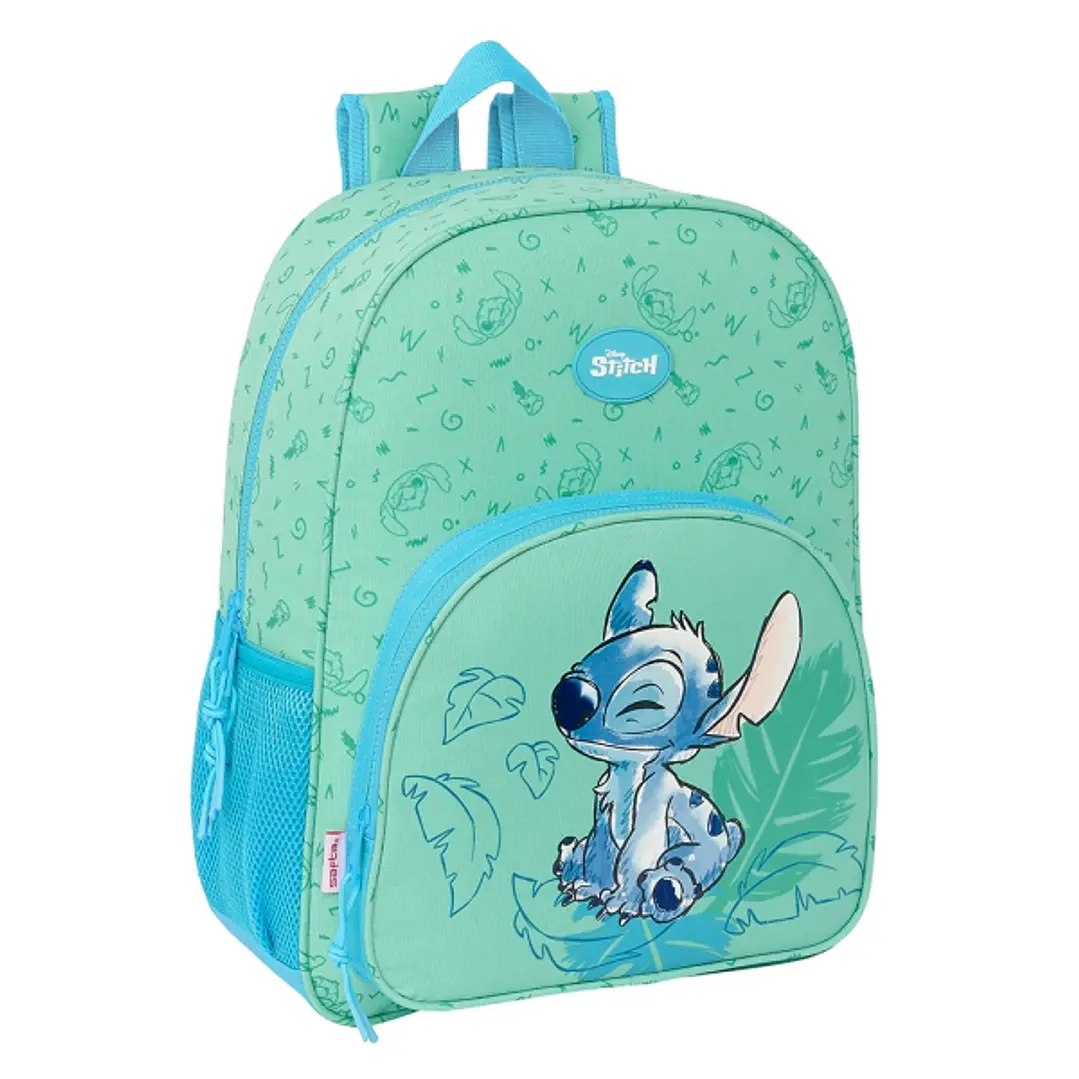 Safta Stitch Aloha Mochila - Adaptable a Carro - Asa de Mano - 33x42x14cm - Color Verde 1