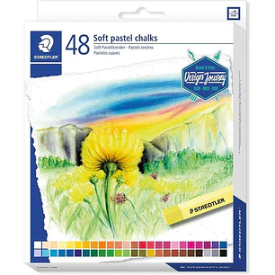 Staedtler 2430 Pack de 48 Tizas Pastel Suave - Excelentes para Mezclar Colores - Resistencia a la Luminosidad - Colores Surtidos
