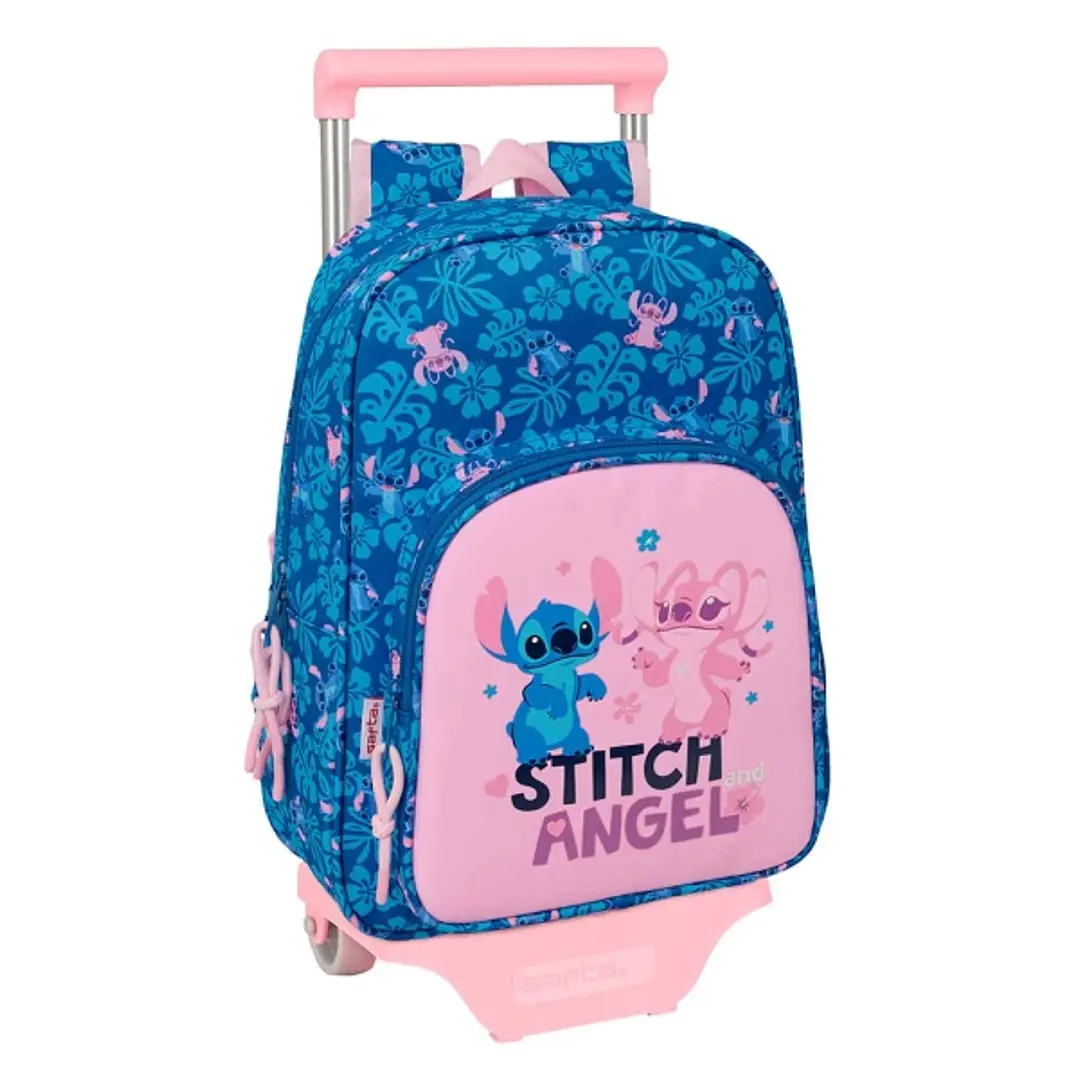 Safta Stitch Lio Mochila con Carro - Extraible - Portabotellas - Bolsillo Frontal - Asa de Mano - 26x34x11cm - Color Azul Oscuro 1