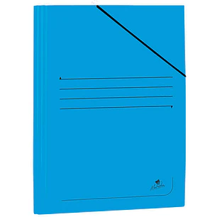 Mariola Carpeta de Carton Plastificado Folio 500gr/m2 - Medidas 34x25cm - Cierre con Goma Elastica - Color Azul